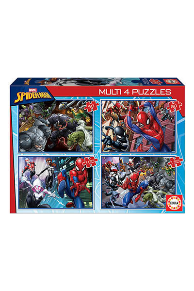 Puzzle 4 em 1 Spiderman - Educa - 50, 80, 100 e 150 Peças