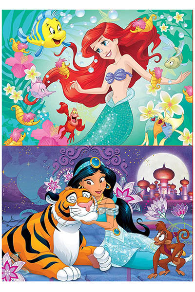 Puzzle Ariel + Jasmin - Educa - 2x48 Peças