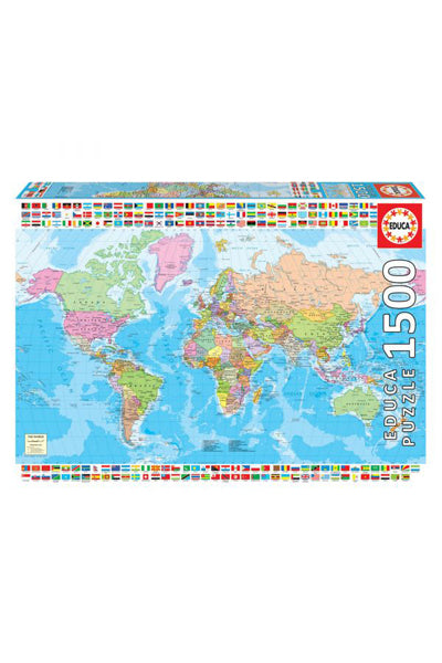 Puzzle Mapa-múndi Político - Educa - 1500 Peças