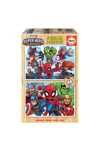 Puzzle Marvel Super Heroes Adventures - Educa - 2x25 Peças