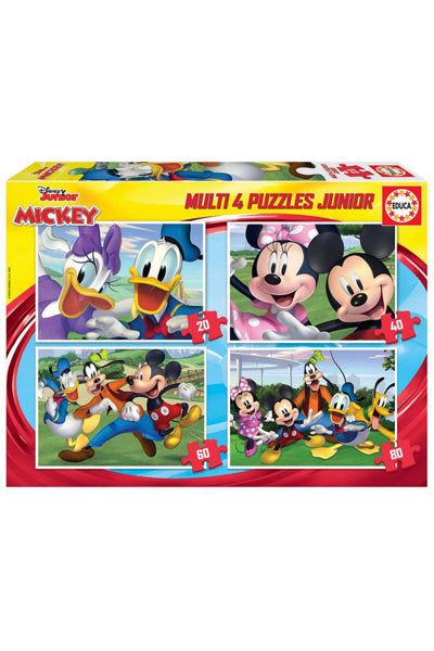 Puzzles Progressivos Mickey & Friends - Educa - 20, 40, 60 e 80 Peças