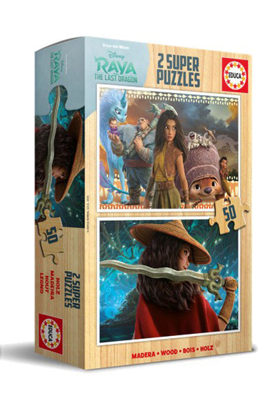 Puzzle Raya y el último dragón de madera - Educa - 2x50 Piezas