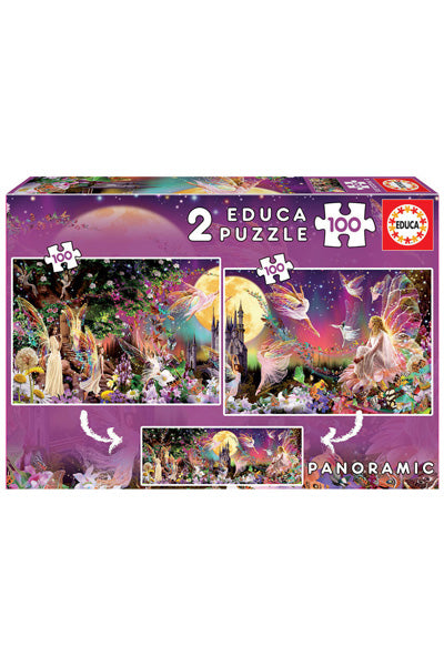 Puzzle Tríptico de Fadas - Educa - 2x100 Peças