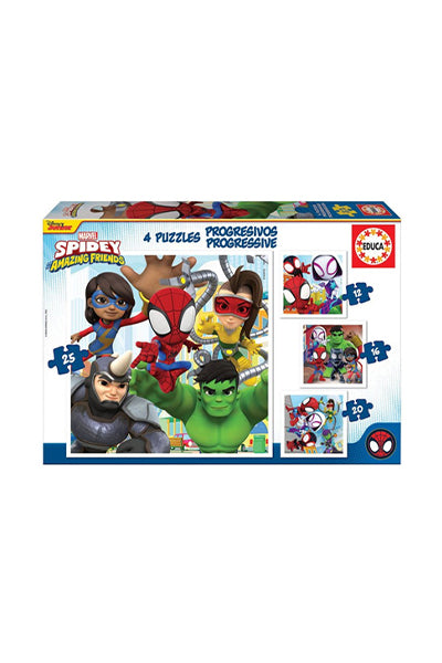 Puzzles Progressivos Spidey - Educa - 12, 16, 20 e 25 Peças