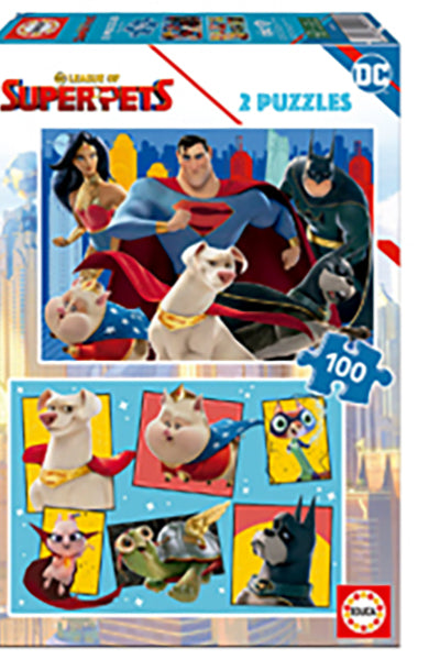 Puzzle DC League of Super-pets - Educa - 2x100 Peças