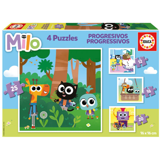 Milo Progressive Puzzles - Educa - 12, 16, 20 und 25 Teile