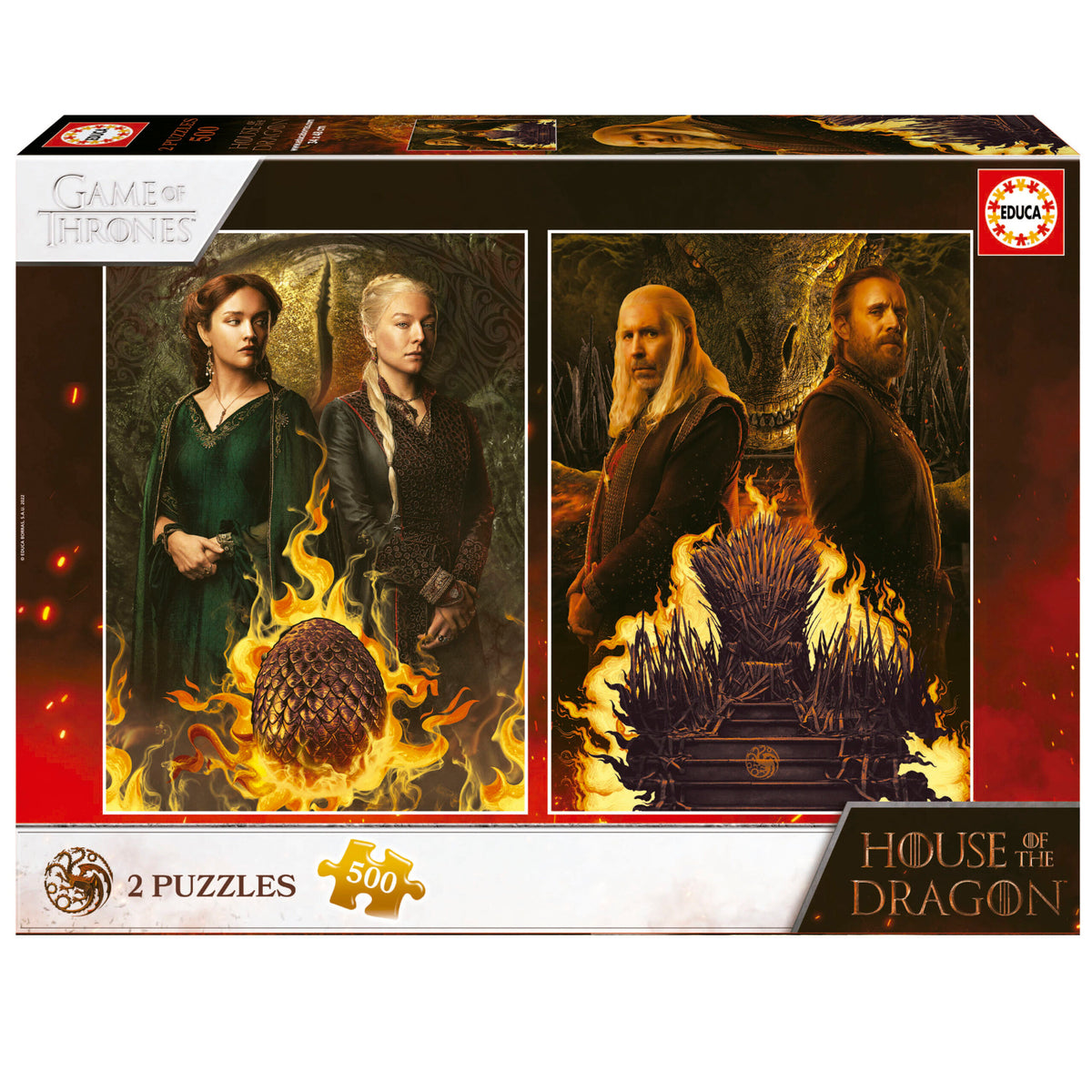 Puzzle House of Dragon - Educa - 2x500 Peças