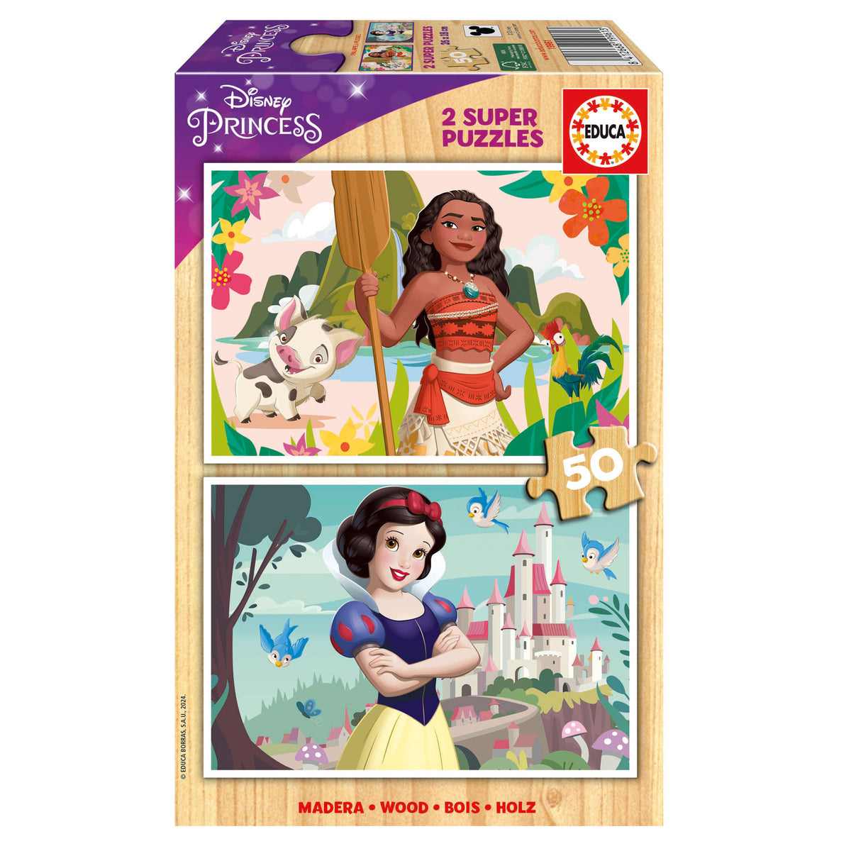 Puzzle Princesas Disney 2 - Educa - 2x50 Peças