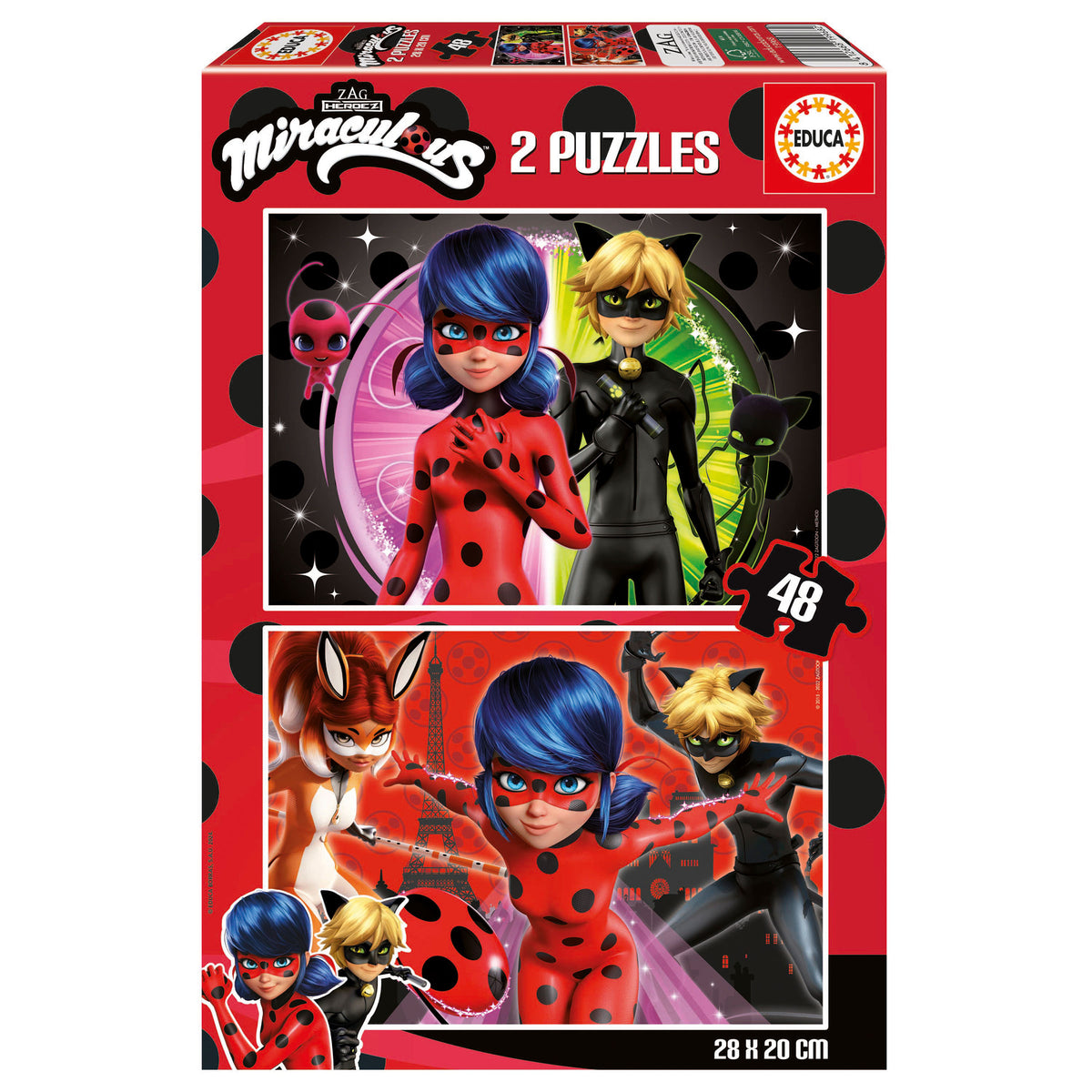 Puzzle Miraculous Ladybug (Ref. 19968) - Educa - 2x48 Peças
