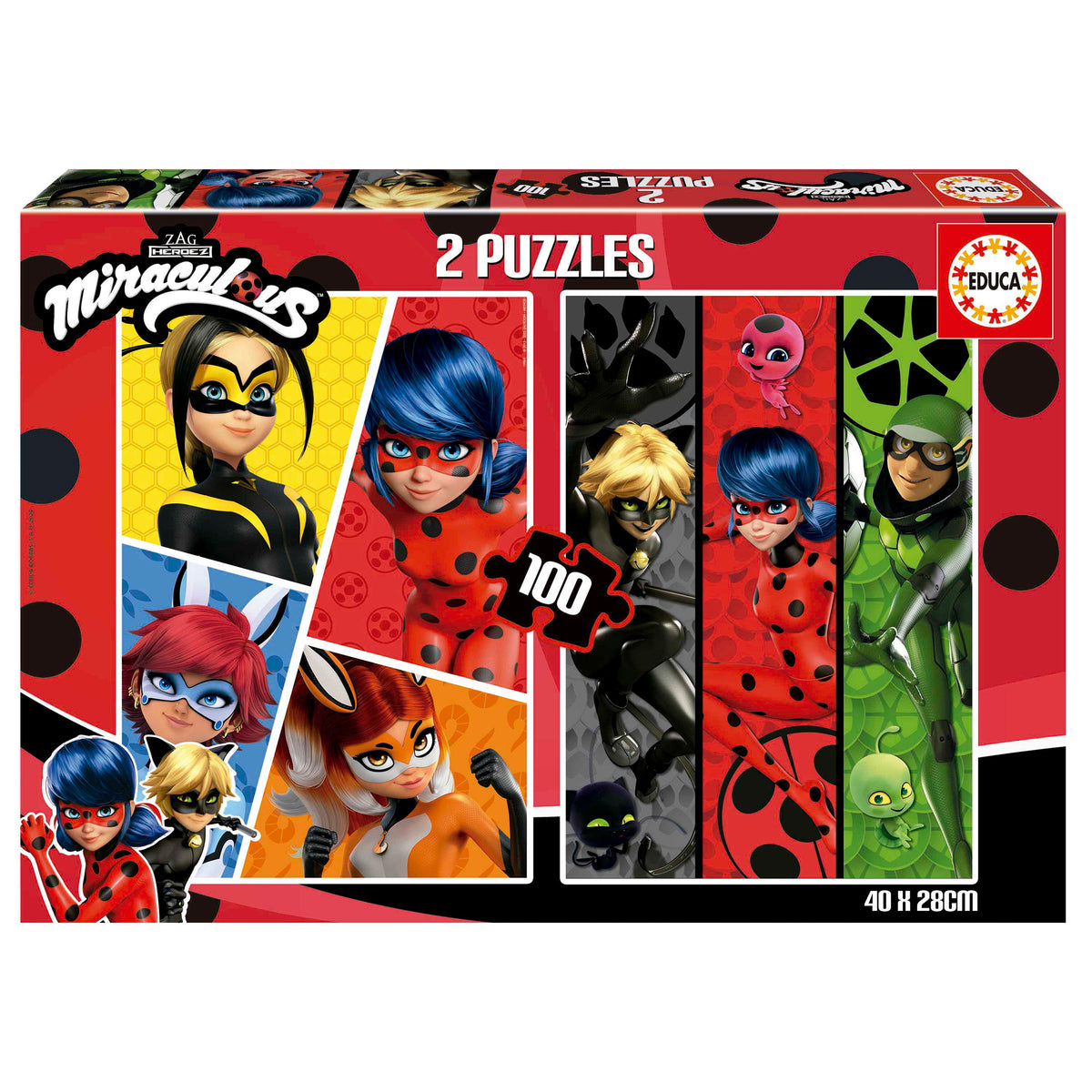 Puzzle Miraculous Ladybug (Ref. 19969) - Educa - 2x48 Peças
