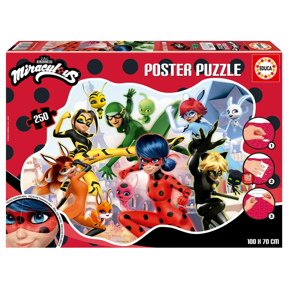 Puzzle Poster Ladybug - Educa - 250 Peças
