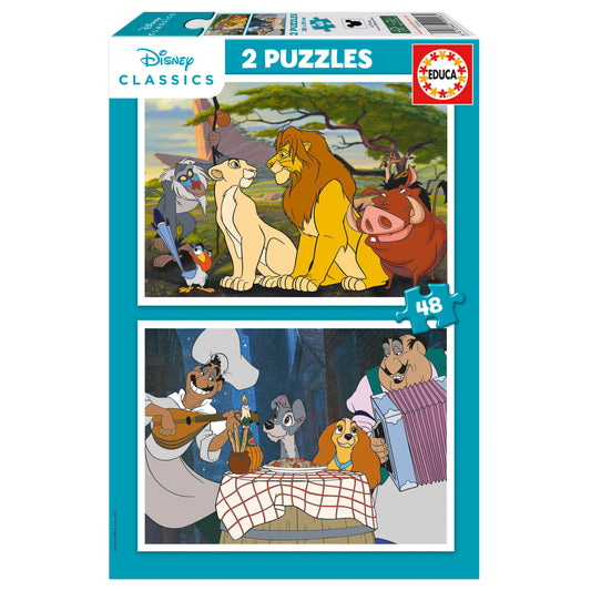 Puzzle Disney Tiere - Educa - 2x48 Teile
