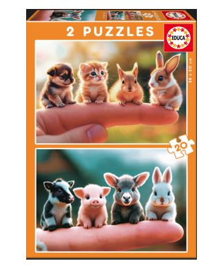 Puzzle Animais Bebés - Educa - 2x20 Peças