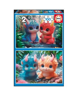 Puzzle Liebenswerte Monster - Educa - 2x100 Teile
