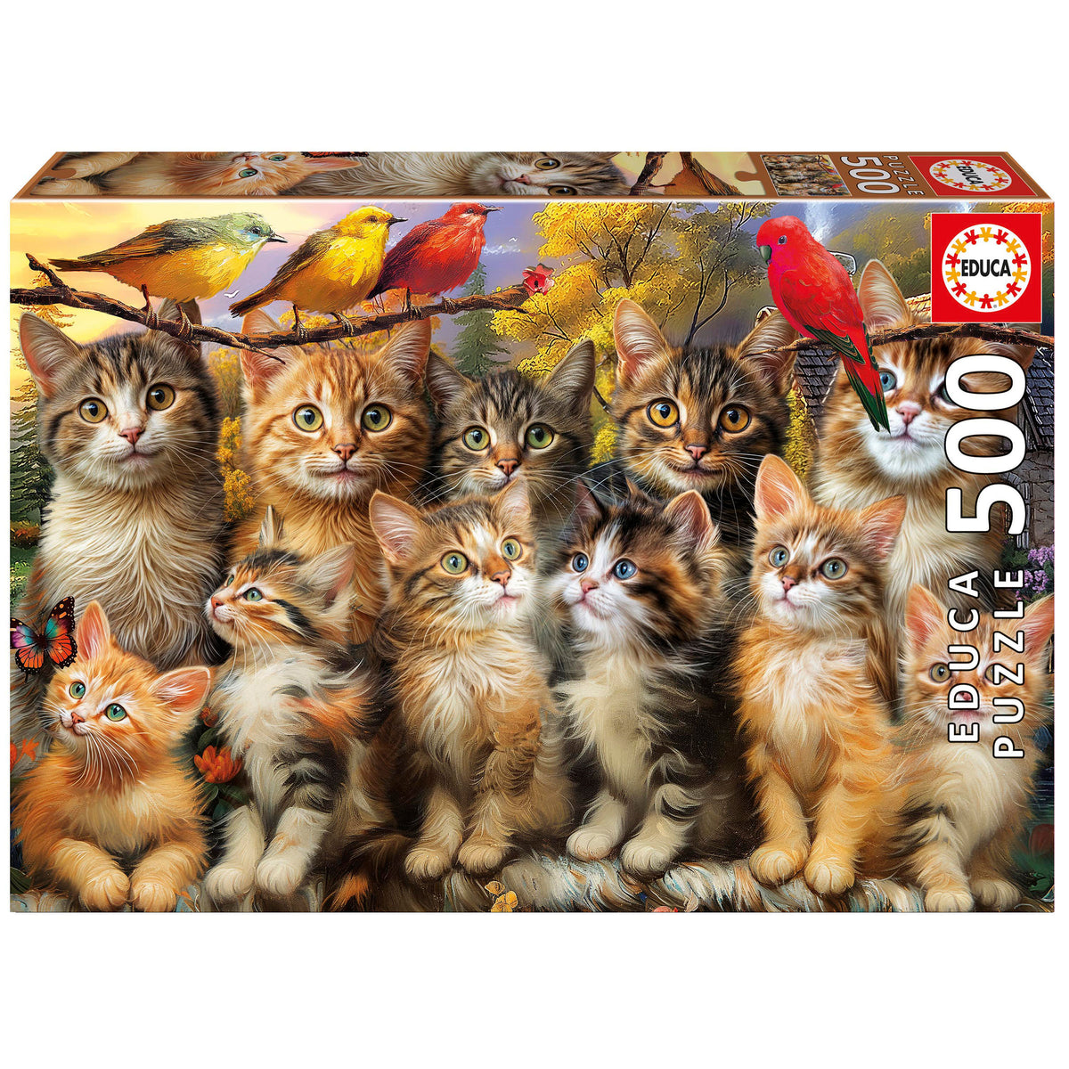 Puzzle Gatinhos e Pássaros - Educa - 500 Peças