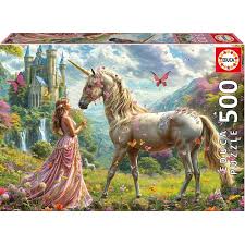 Puzzle Fadas, Unicórnios e Borboletas - Educa - 500 Peças