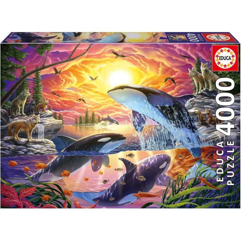 Puzzle Orcas e Lobos - Educa - 4000 Peças