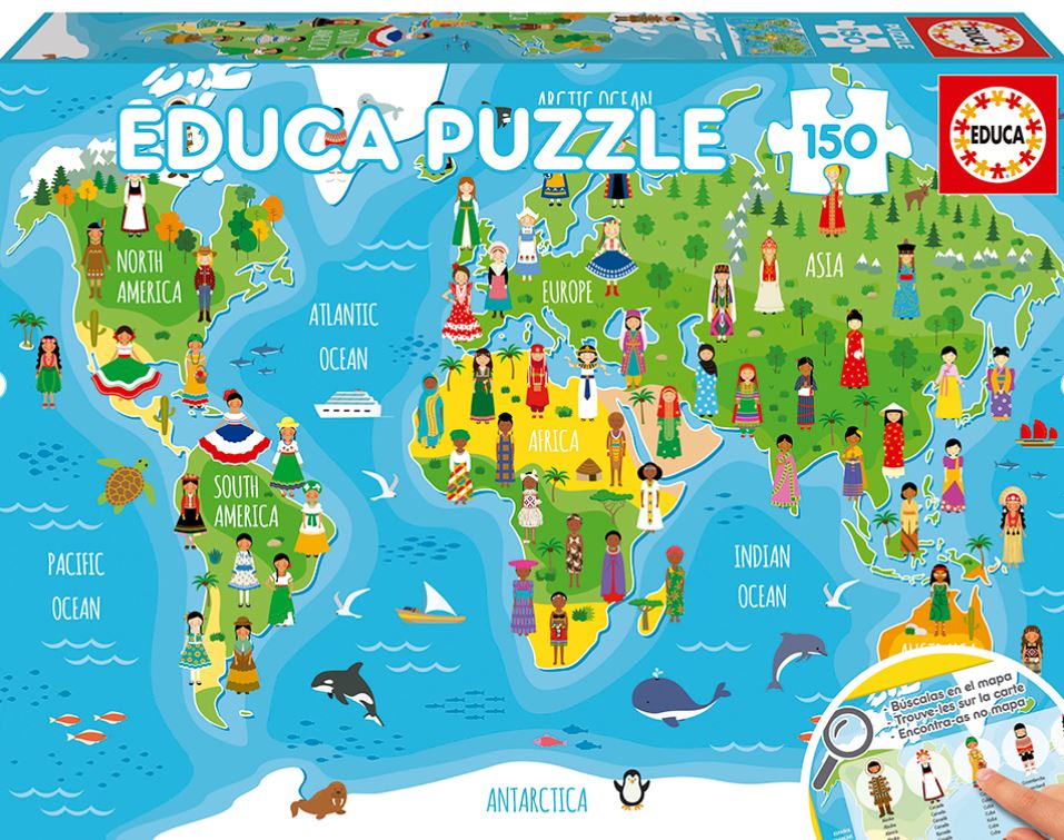 Puzzle Girls of the World "Geopuzzles" - Educa - 150 Peças