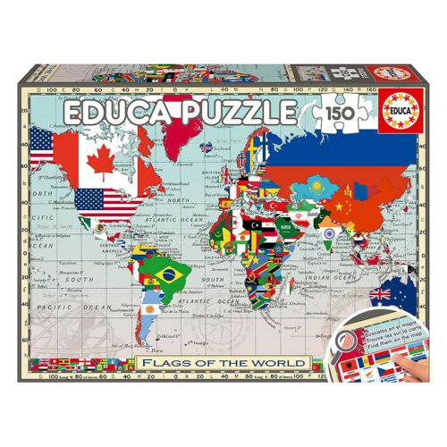 Puzzle Flags of the World "Geopuzzles" - Educa - 150 Peças