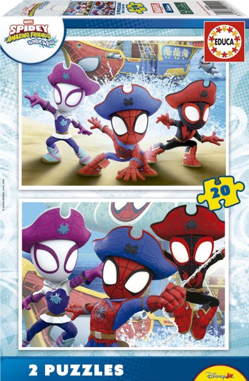 Puzzle Spidey and Friends Waterwebs - Educa - 2x20 Peças