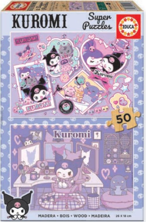 Puzzle Kuromi em Madeira - Educa - 2x50 Peças