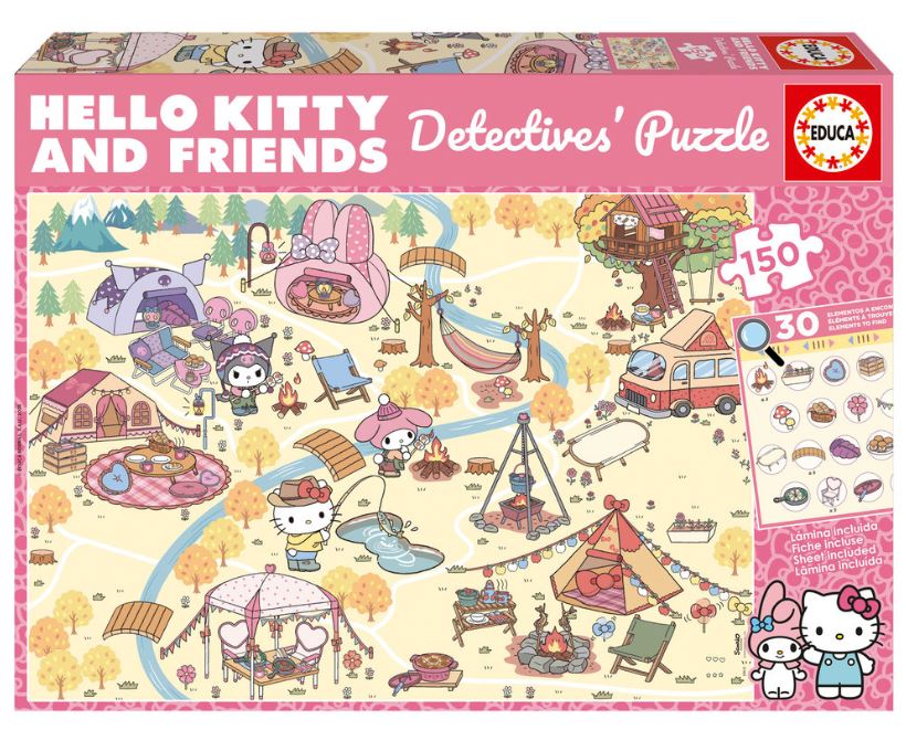 Puzzle Detectives Hello Kitty & Friends - Educa - 150 Peças