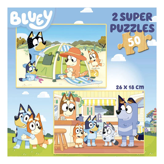 Bluey 2 in 1 Holzpuzzle – Educa – 2x50 Teile