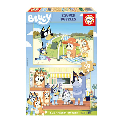 Bluey 2 in 1 Holzpuzzle – Educa – 2x50 Teile