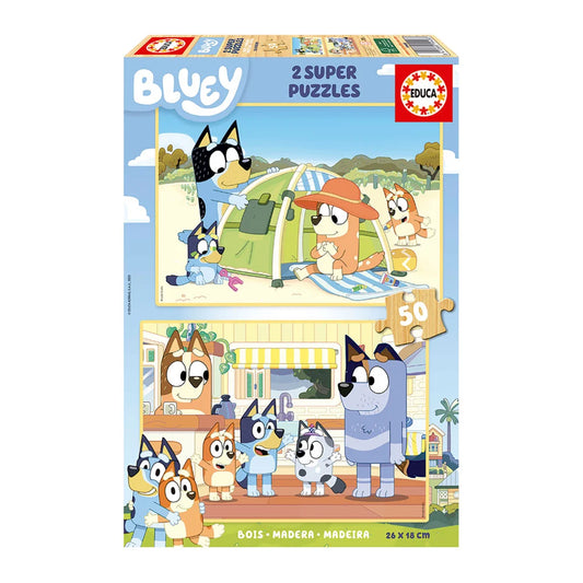Bluey 2 in 1 Holzpuzzle – Educa – 2x50 Teile