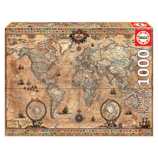 Puzzle Mapa Antigo do Mundo – Educa - 1000 peças