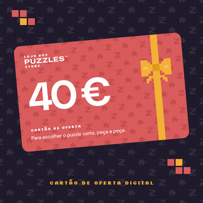 Cartão de oferta de 40 euros da Loja dos Puzzles