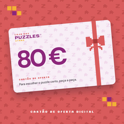 Cartão de oferta de 80 euros da Loja dos Puzzles