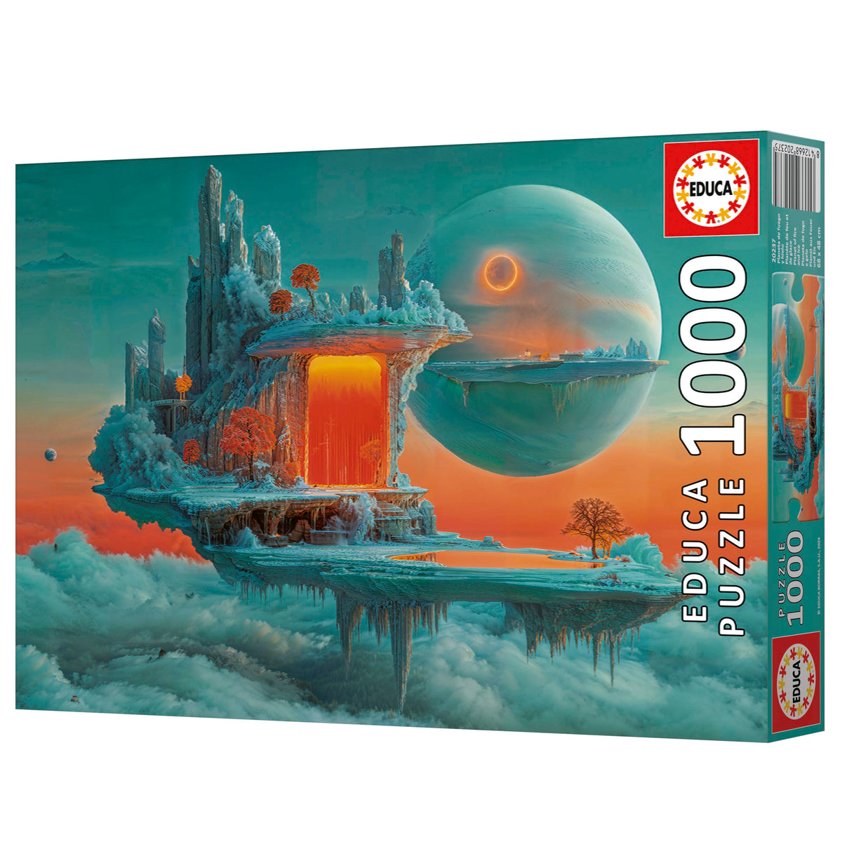 Puzzle Planeta de Fogo e Gelo - Educa - 1000 Peças, caixa