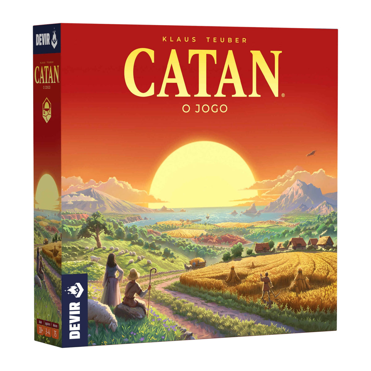 Jogo de tabuleiro Catan da Devir, caixa da edição em português