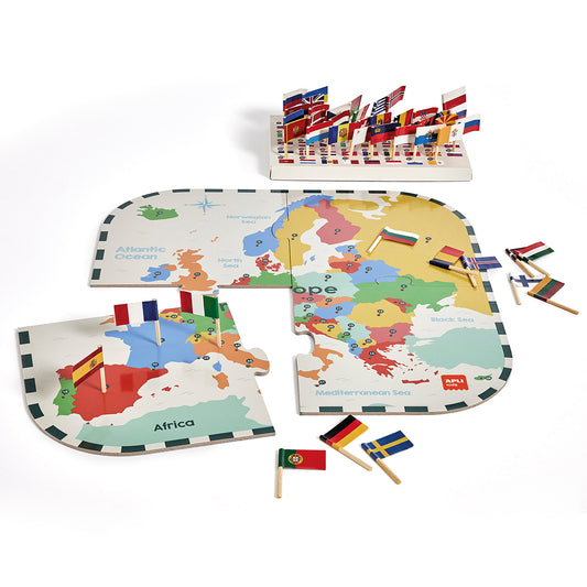 Puzzle Bandeiras da Europa Apli Kids, mapa e bandeiras