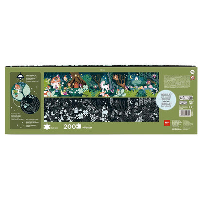 Puzzle Brilha no Escuro Bosque Mágico Apli Kids 200 peças, puzzle montado