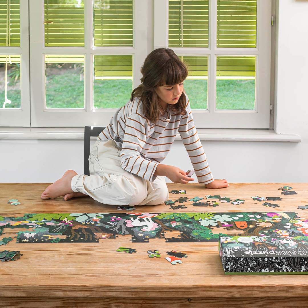 Puzzle Brilha no Escuro Bosque Mágico Apli Kids 200 peças, a montar