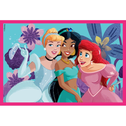 Puzzle de Cubos Princesas Disney da Clementoni montado, imagem completa (6 cubos)