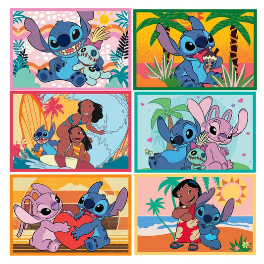 Puzzle de Cubos Stitch da Clementoni montado, imagem completa (6 cubos)