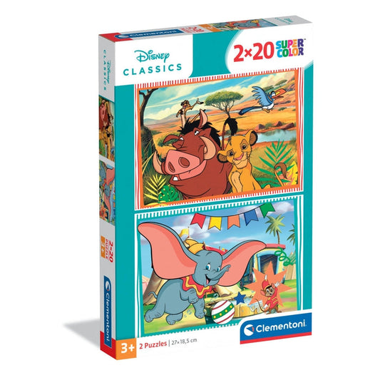 Caixa do Puzzle Disney Classic da Clementoni com 2 puzzles de 20 peças
