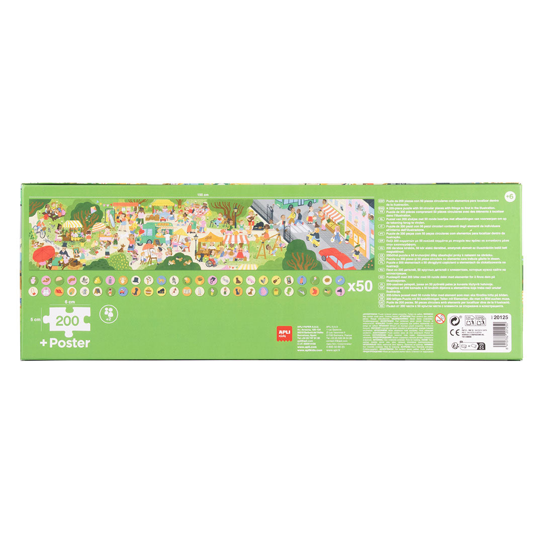 Puzzle Find it First! Mercado Apli Kids 200 peças, puzzle montado
