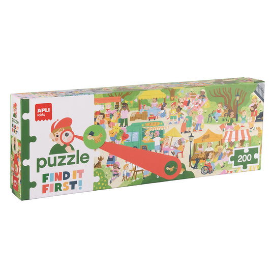 Puzzle Find it First! Mercado Apli Kids 200 peças, caixa