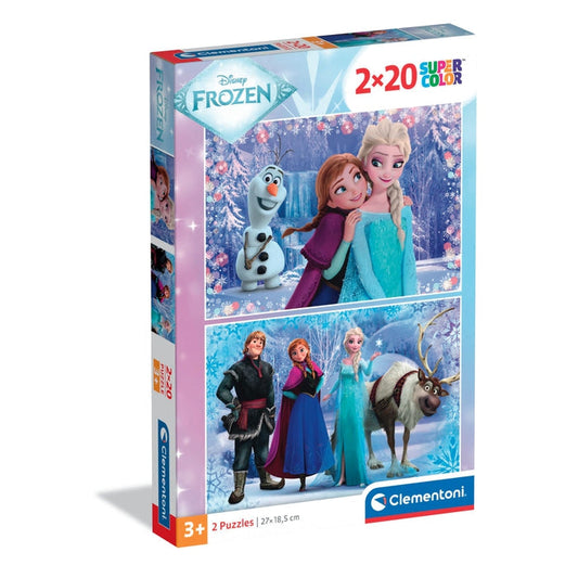Caixa do Puzzle Frozen 2 da Clementoni com 2 puzzles de 20 peças