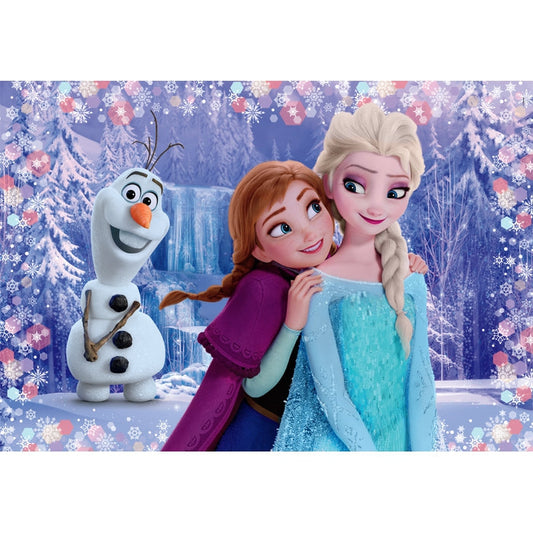 Puzzle Frozen 2 da Clementoni montado, imagem completa (2 puzzles de 20 peças)