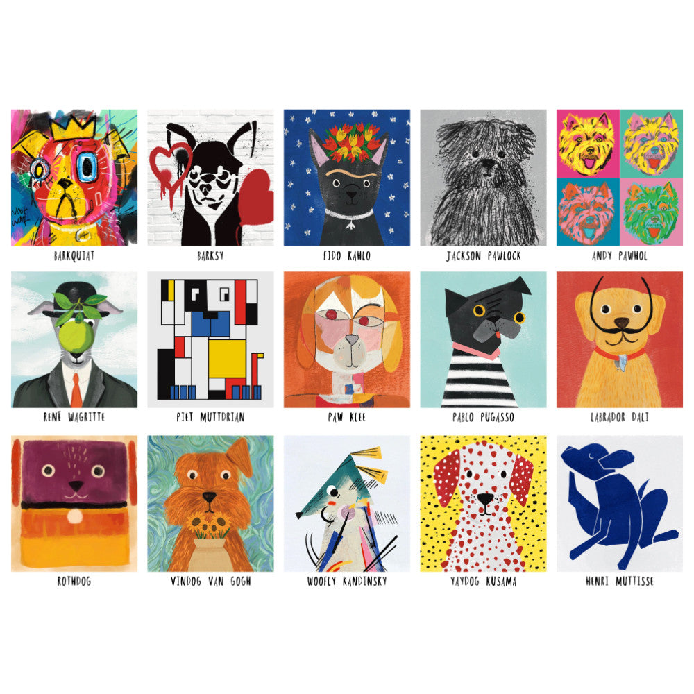 Puzzle Art Dogs Happily 1000 peças, imagem montada
