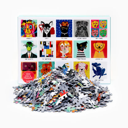 Puzzle Art Dogs Happily 1000 peças, peças