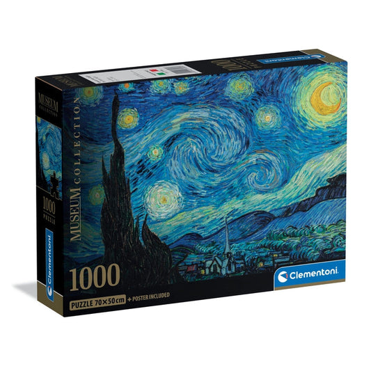 Caixa do Puzzle Museum, Van Gogh, The Starry Night da Clementoni com 1000 peças