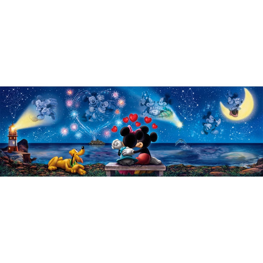 Puzzle Panorama Disney Mickey da Clementoni montado, imagem completa (1000 peças)