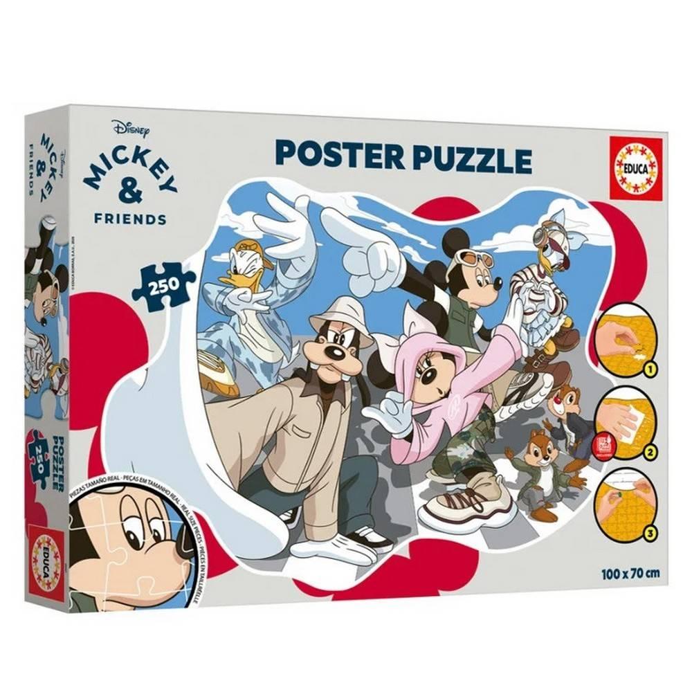 Puzzle Poster Mickey & Friends Educa 250 peças, caixa