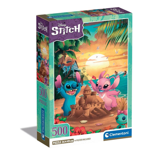 Caixa do Puzzle Stitch e Angel da Clementoni com 500 peças